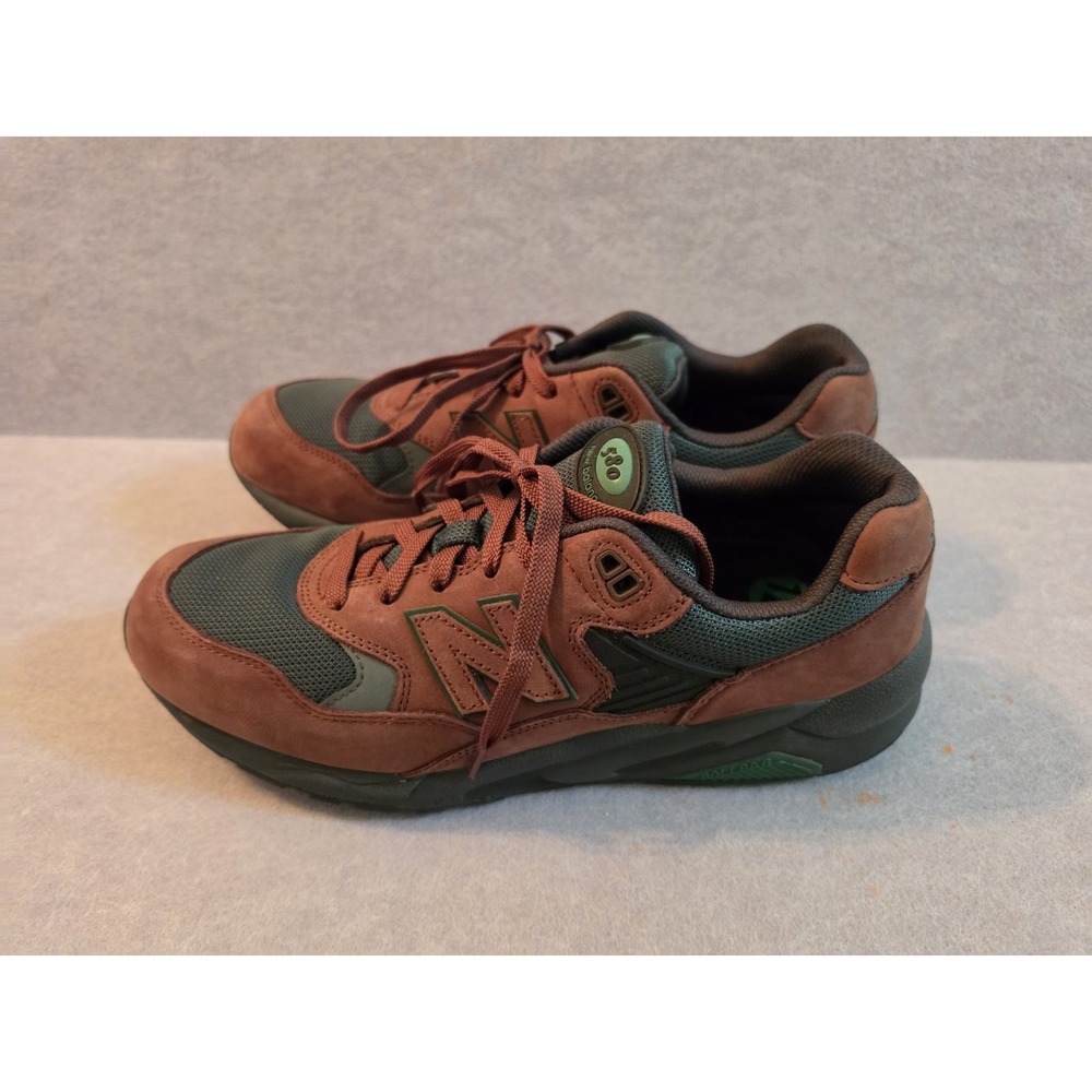 New Balance Men's Sz 12 Brown And Green Suede Sneakers Hiking Work Casual